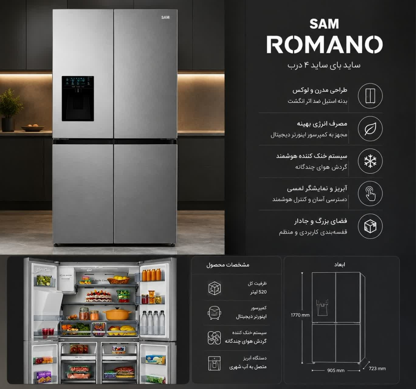 مشخصات جامع و قیمت مناسب ساید باساید رومانو